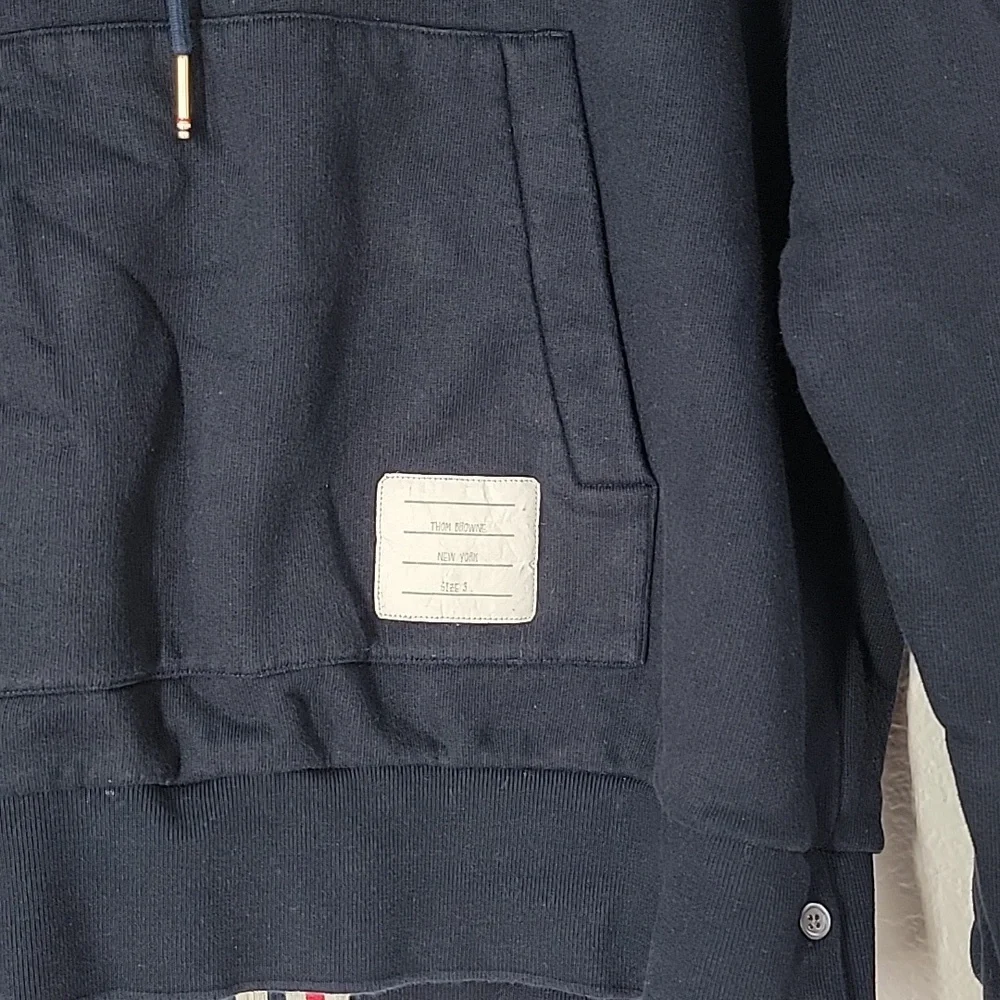 Thom Browne men's stripe hoodie cettire navy blue size 3 - Picture 11 of 15